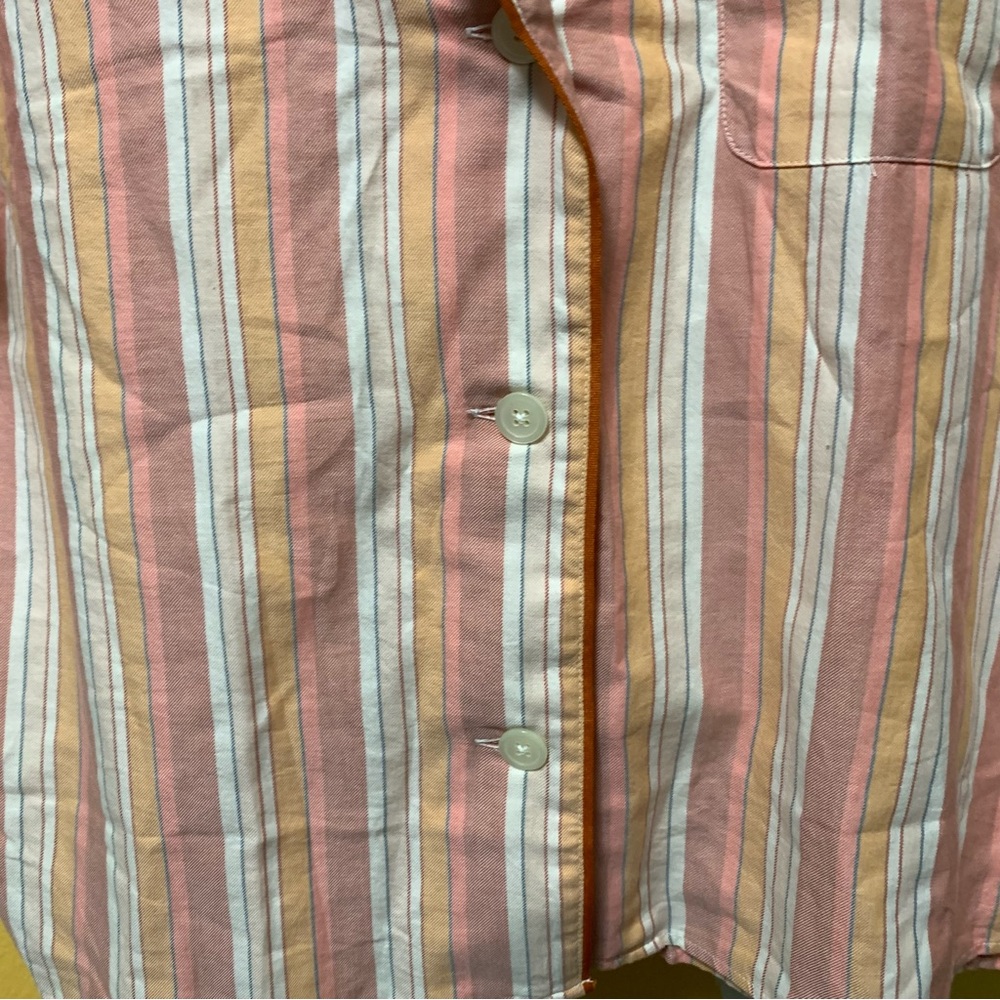 NWT Madewell Bedtime Pajama Top in Rainbow Stripe Size Medium - Picture 5 of 6